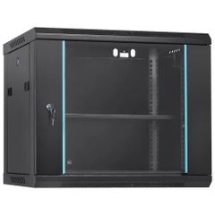 9U Wall Mount Network Server Cabinet, 60x45x50cm, 39.4 cm Deep, Server Rack Cabinet Enclosure, 90.7 kg Max. Ground-mounted Load Capacity