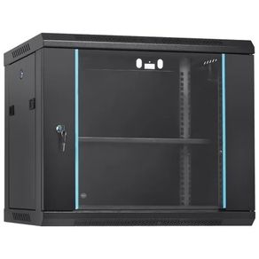9U Wall Mount Network Server Cabinet, 60x45x50cm, 39.4 cm Deep, Server Rack Cabinet Enclosure, 90.7 kg Max. Ground-mounted Load Capacity