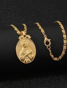 Gold Mary pendant