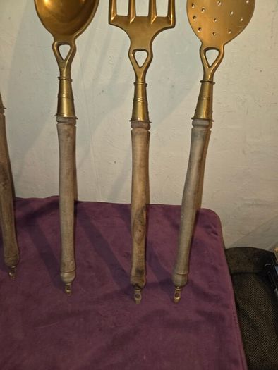 Mid Century French brass kitchen utensils