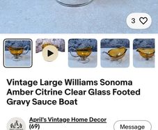 Vintage  Williams Sonoma Amber Glass