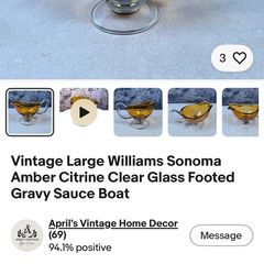 Vintage  Williams Sonoma Amber Glass