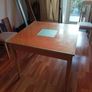 Square glass topped dining table Image 2