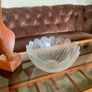 Vintage ARC Arcoroc France Scalloped Textured Leaf Design Glass Fruit Salad Bowl Image 2