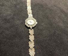 Vintage Sterling Silver 925 Marcasite WATCH  Art Deco Style