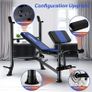 Adjustable Weight Bench with Leg Extension and Preacher Curl Home Training Gym Weight Lifting Bench Full-Body Workout Bench Bench Press Image 8