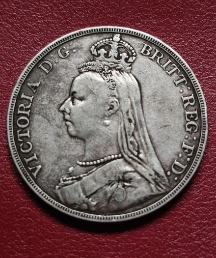 1889 Queen Victoria Silver Crown coin