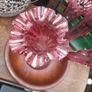 A Beautiful Antique Victorian 3 Cranberry Glass Eperne Image 5