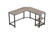 L-Shaped Computer Desk, 138 x 138 x 76 cm, Corner Desk with 2 Shelves, Space Saving Office Table, Gaming, Home Office, Easy Assembly,