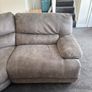Large Grey Suede Modular Corner Sofa / Reclining Sectional Couch Image 5