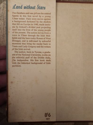 Land Without Stars. By Benedict Kiley.  First Edition Hardback With Dustjacket In Fair Condition.