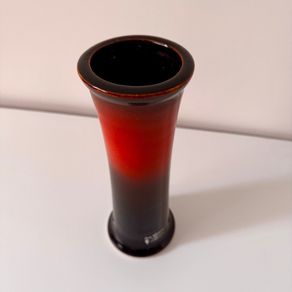 Colourful Louis Mulcahy Vase in red / brown-black Colour way