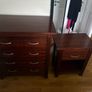 Dark wood chest of drawers and matching locker Image 2