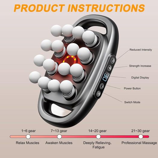 8 Heads Massage Gun - Muscle Massage Gun Deep Tissue, Muscle Pain Relief, Neck Massager for Leg Neck Back Shoulder, Back Massager, Home Office Accessories