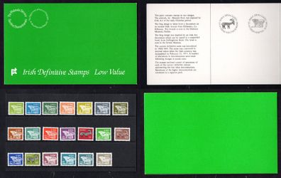 1982 Ireland Gerl Definitive Stamps Low Value Presentation Pack with Litho values to 24p mint never hinged (MNH)
