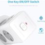Tower Extension Lead with USB Slots 2M, 8 AC Outlets and 4 USB Ports Multi Plug Socket Extension Tower, Surge Protected with Switch, Power Strip Outlets Extension Cord for Home, Office, Kitchen Image 7