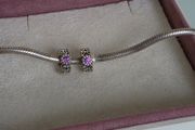 Pandora  purple sparkling forest spacer charms pair x2 very good condition