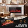 36/92cm Electric Fireplace Adjustable CD 12 Color Flame & Crackling Sound, 900W /1500W Fire Place with Precise 15/30C Thermostat, Intuitive Touch Screen & Remote, Perfect for Media Walls Image 2