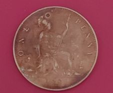 England 1881 "H" One Penny Coin In Extremely Fine Condition