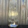 Retro Vintage mid-century 1960s Set of 2 Rocky Ice Glass Dome Table Lamps, Chrome Base, German Mid-Century Image 2