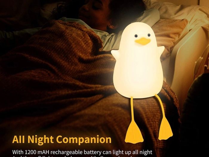 Cute Duck Night Light, Gifts for Women Teen Girls Baby,Night Lights for Kids Bedroom, Cute Christmas Seagull Chick Silicone Nightlights