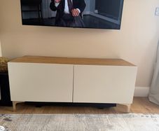 ikea besta oak finish tv unit with drawers