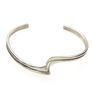 925 Vintage Sterling Silver Modernist Cuff Bangle Image 3