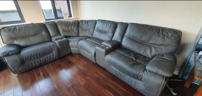 cinema room reclining leather sofa