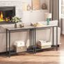 Console Table, Slim for Hallway, Entryway with 2 Shelves, Industrial Display Sofa for Living Room, Bedroom, Greige and Black Image 2