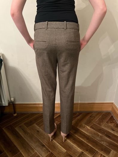 Zara brown check trousers. Size 8
