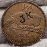Ireland 1964 1d Penny Counterstamped KEANE JK Image 3