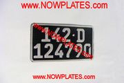 German Square Plate Motorcycle Silver