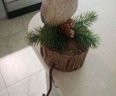 Owl Christmas stocking mantelpiece holder/hanger with metal hook