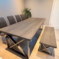 New Dining Table Set with Bench & 4 Chairs - 8 seater
