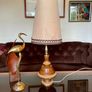 Very Tall Italian Bitossi Style Mid Century Large Ceramic Table Lamp with Shade 1960s Image 2
