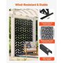 Metal Privacy Screen, 47" W x 72" H, Outdoor Privacy Screens 5-Panel, Freestanding Outdoor Divider with Stand, Decorative Garden Steel Privacy Fence for Balcony Patio Indoor Room Black Image 2