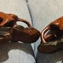 Pair of Panther/Leopard Hand-Carved Dark Wood Figures Image 3