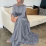 Brand New OBEEII Women's Muslim Robes Solid Color Muslim Dress Image 3