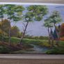 French canvas oil painting 1958 signed Delauney Image 2