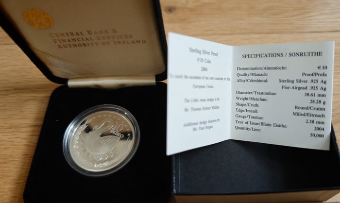 Sterling Silver Proof 10 Euro 2004 to mark accession of 10 countries to the EU