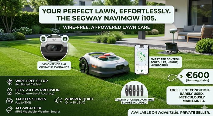 Segway Navimow i105 Wire-Free Robotic Lawnmower + Extra Blades - Excellent Condition