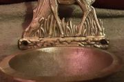 holy water font with deer