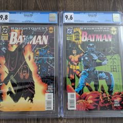 Batman Issue 508 + 509 Cgc 9.8 Graded Comic Books Azrael Knightfall Knightquest Marvel DC