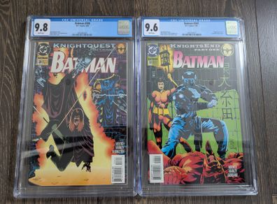 Batman Issue 508 + 509 Cgc 9.8 Graded Comic Books Azrael Knightfall Knightquest Marvel DC