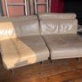 Natuzzi tan leather sofa modular 3 seater well used Image 2
