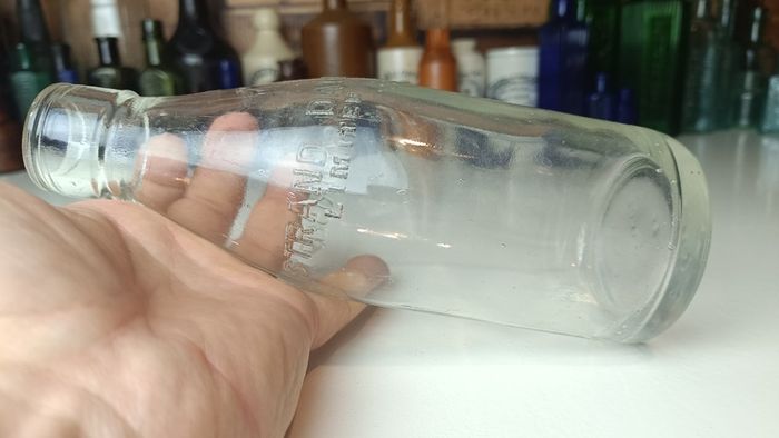 501 - Vintage Clear Glass Cork Top Collectible Decorative Strand Dairy Milk Bottle