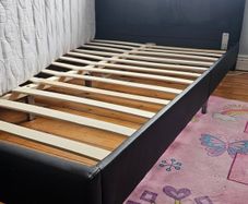 bed frame black leather