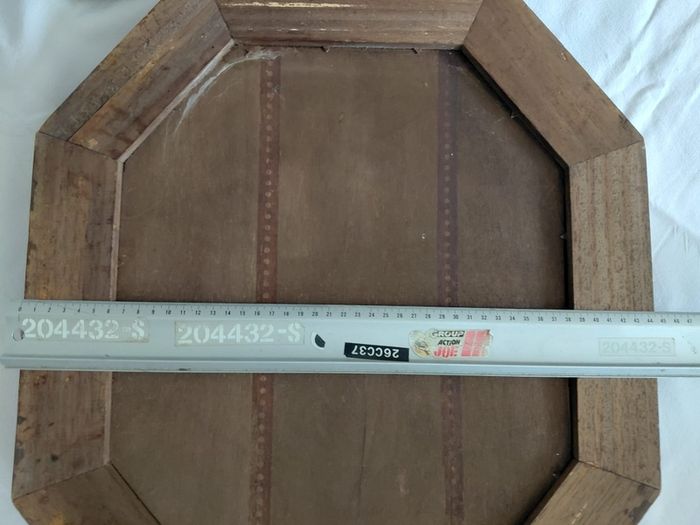Antique French mirror wooden frame octagon shape