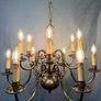 Flemish Brass Two Tier Twelve Branch Chandelier Image 7