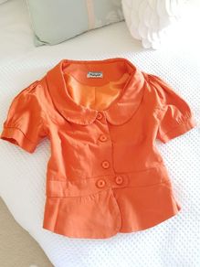 Orange Short Sleeve Jacket - Size 8